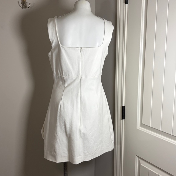 ELLIATT Rays Dress White Bow Square Neck Sleeveless Back Zip Party Date Sz L - Picture 8 of 14